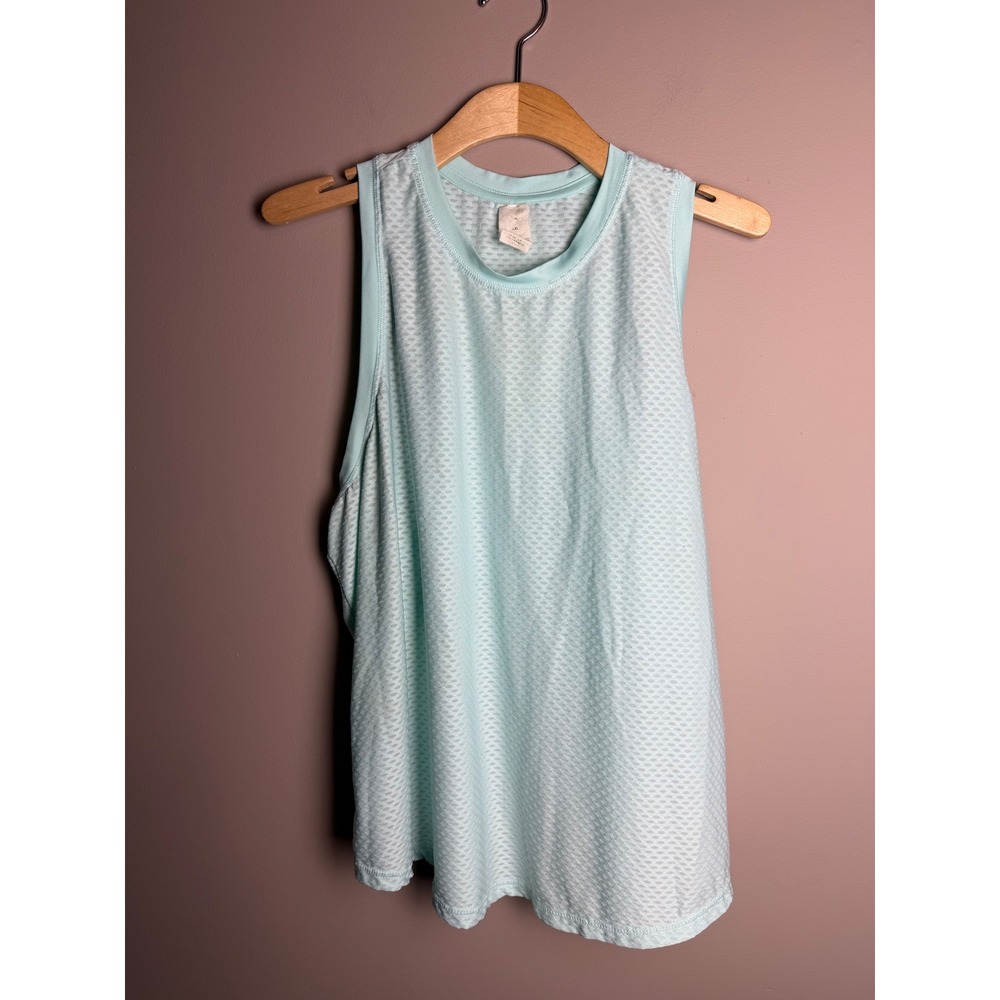 Avia Womens XXL Aqua Blue Mesh Racerback Athletic Tank Top Workout Top